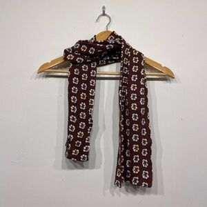 Vera Bradley Brown Floral Cotton and Silk Blend Scarf